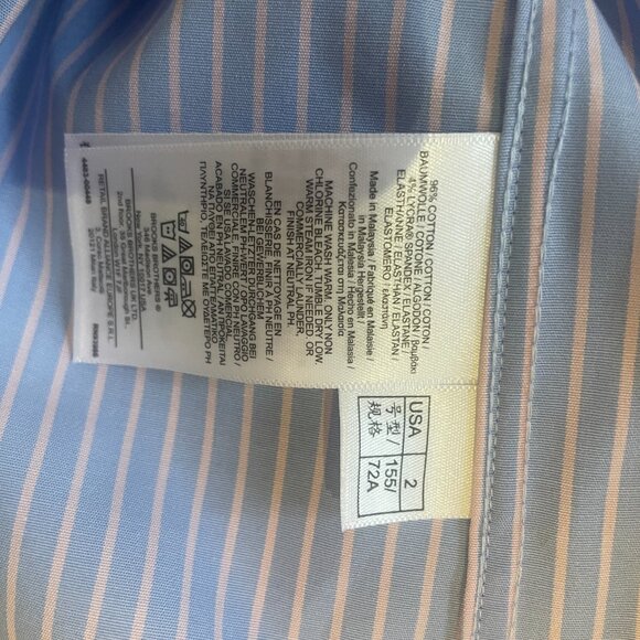 Brooks Brothers Fitted Stretch Cotton Dress Shirt size 2 NWT - Picture 8 of 9